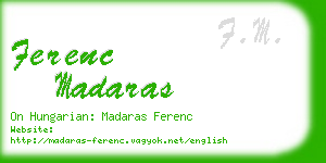 ferenc madaras business card